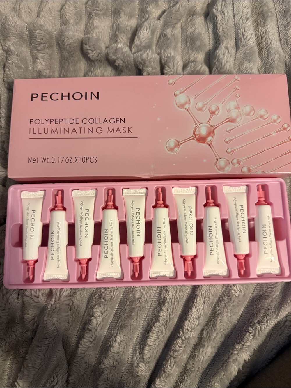 Pechoin Polypeptide Collagen Illuminating Mask — Pink & White Ampoules